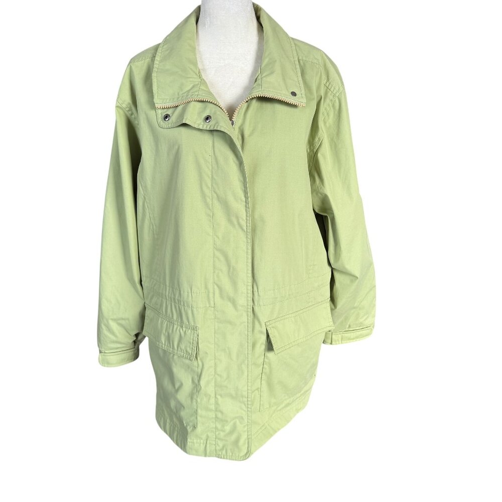 Pacific Trail women's lightweight green windbreaker rain jacket green lined MP